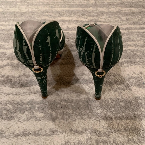 Guillaume Hinfray green reptile embossed heels - Picture 4 of 8